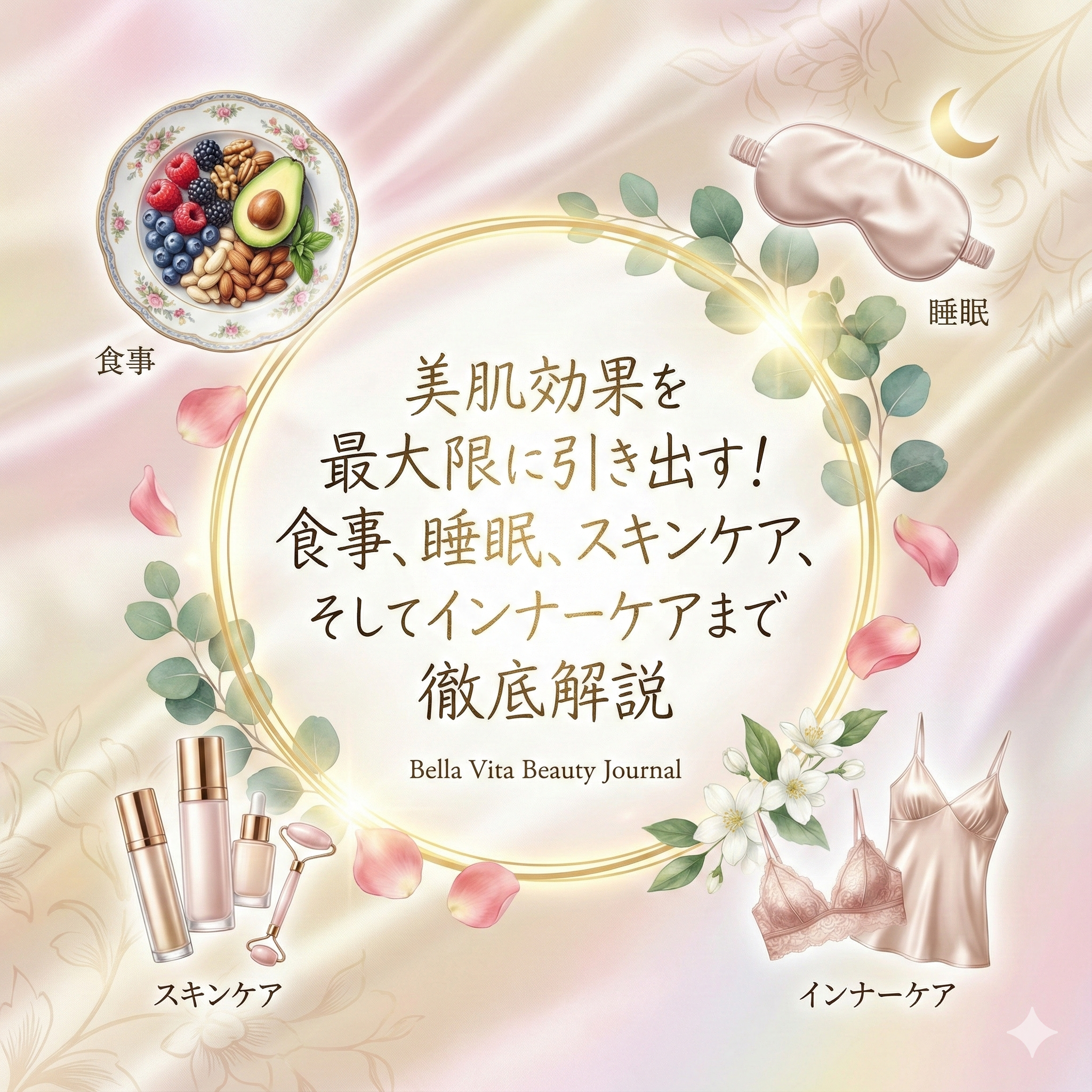 美肌効果を最大限に引き出す!食事、睡眠、スキンケア、そしてインナーケアまで徹底解説
