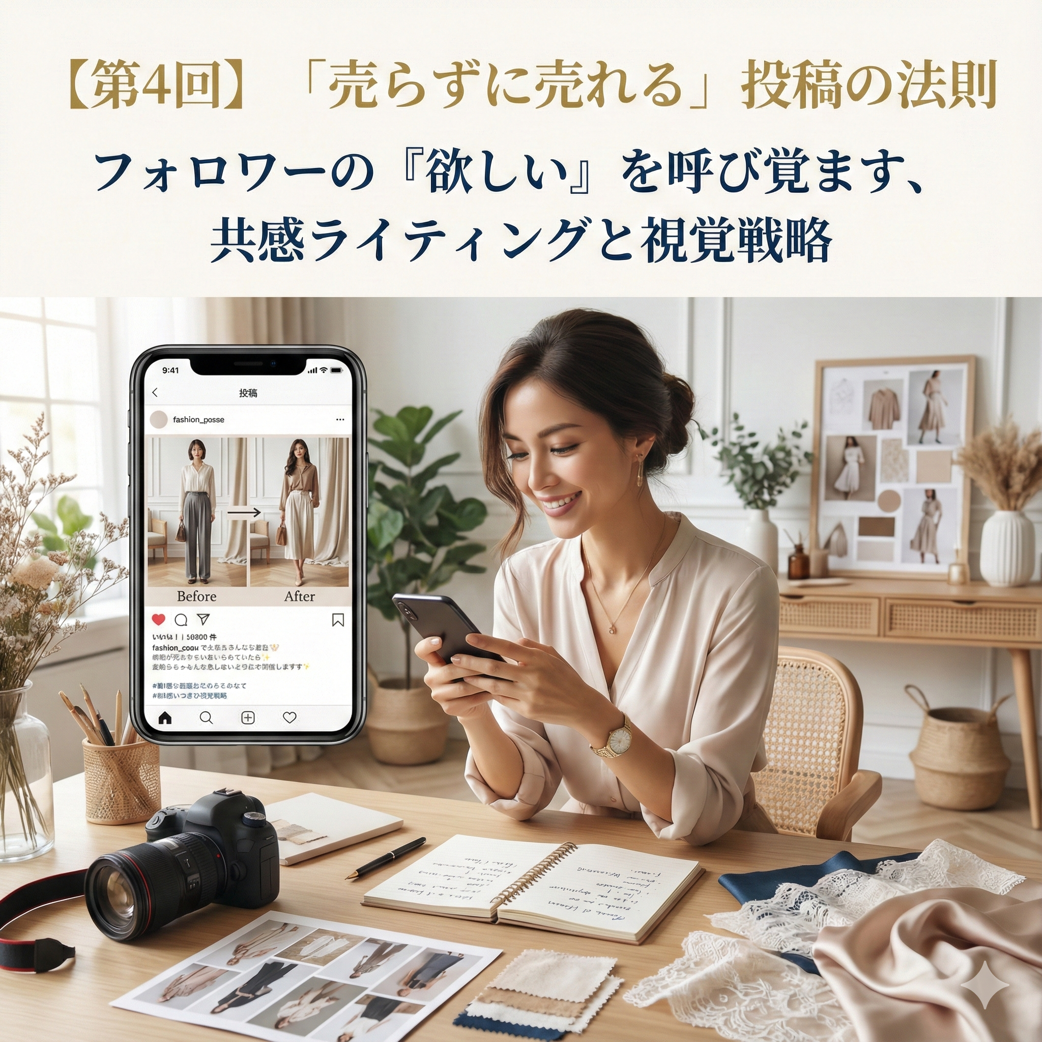 「売らずに売れる」投稿の法則: フォロワーの『欲しい』を呼び覚ます、共感ライティングと視覚戦略