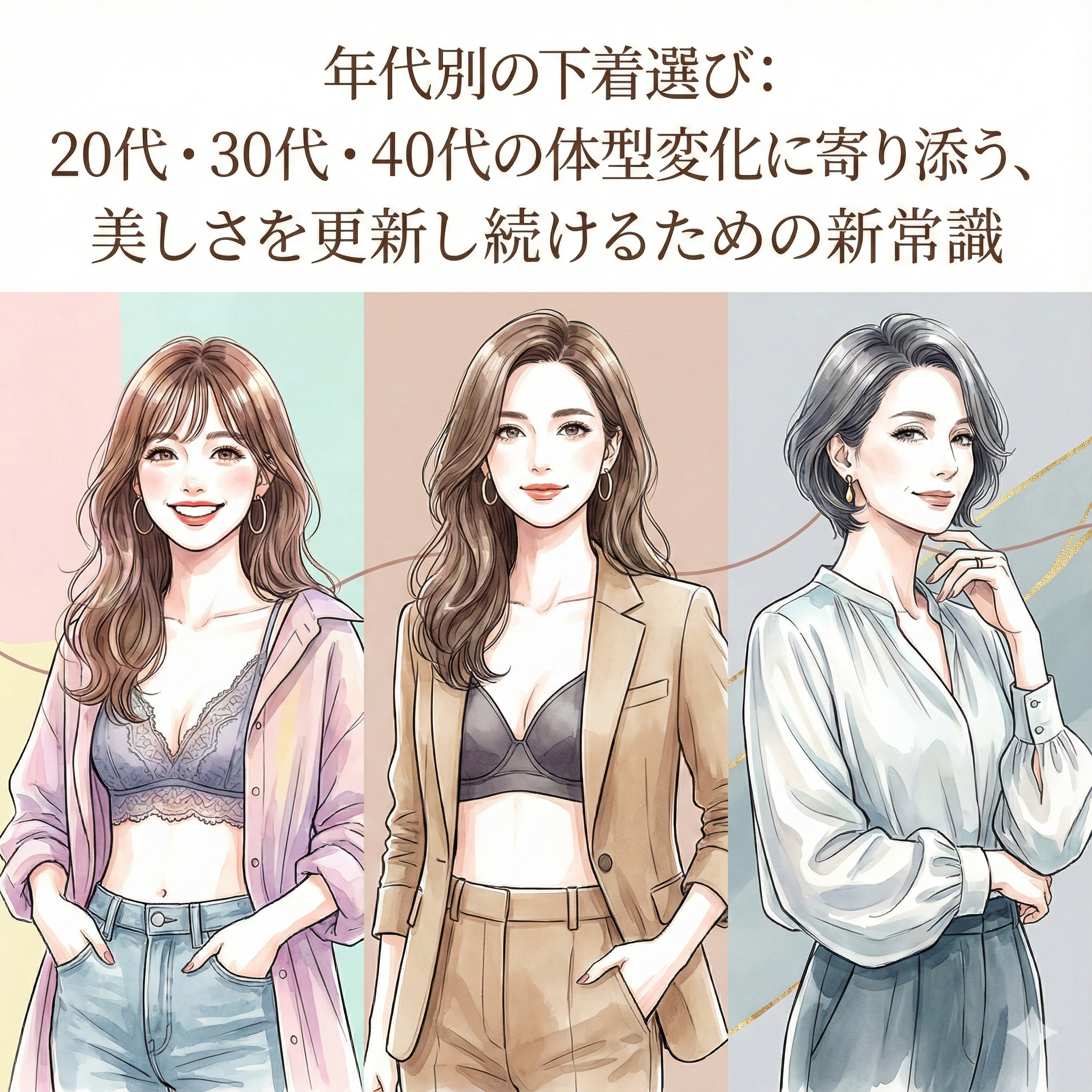 年代別の下着選び:20代・30代・40代の体型変化に寄り添う、美しさを更新し続けるための新常識