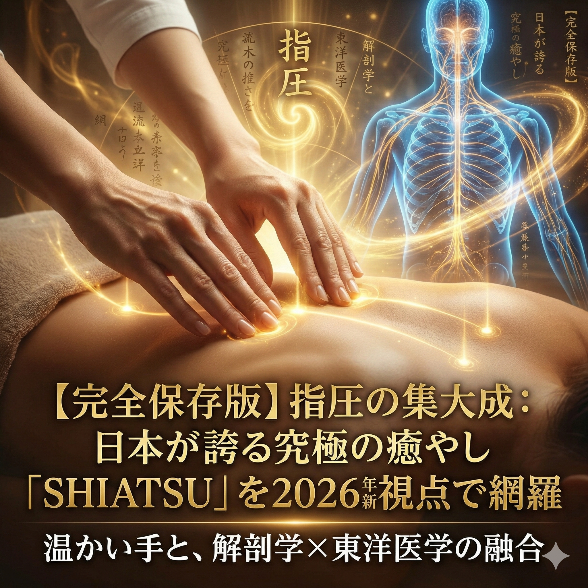 指圧の集大成:日本が誇る究極の癒やし「SHIATSU」を2026年最新視点で網羅