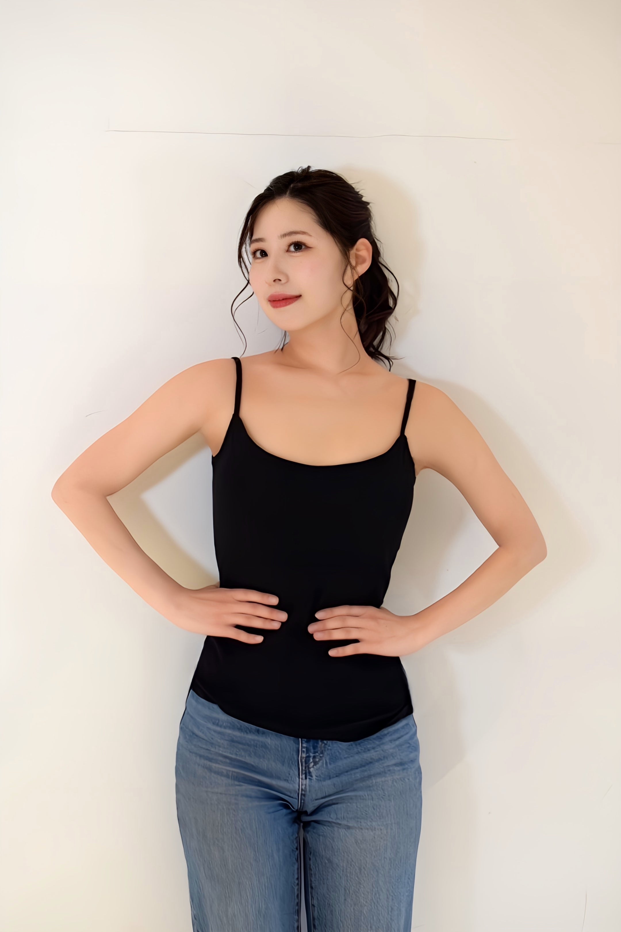 美シルエット冷感キャミソール(綿混)