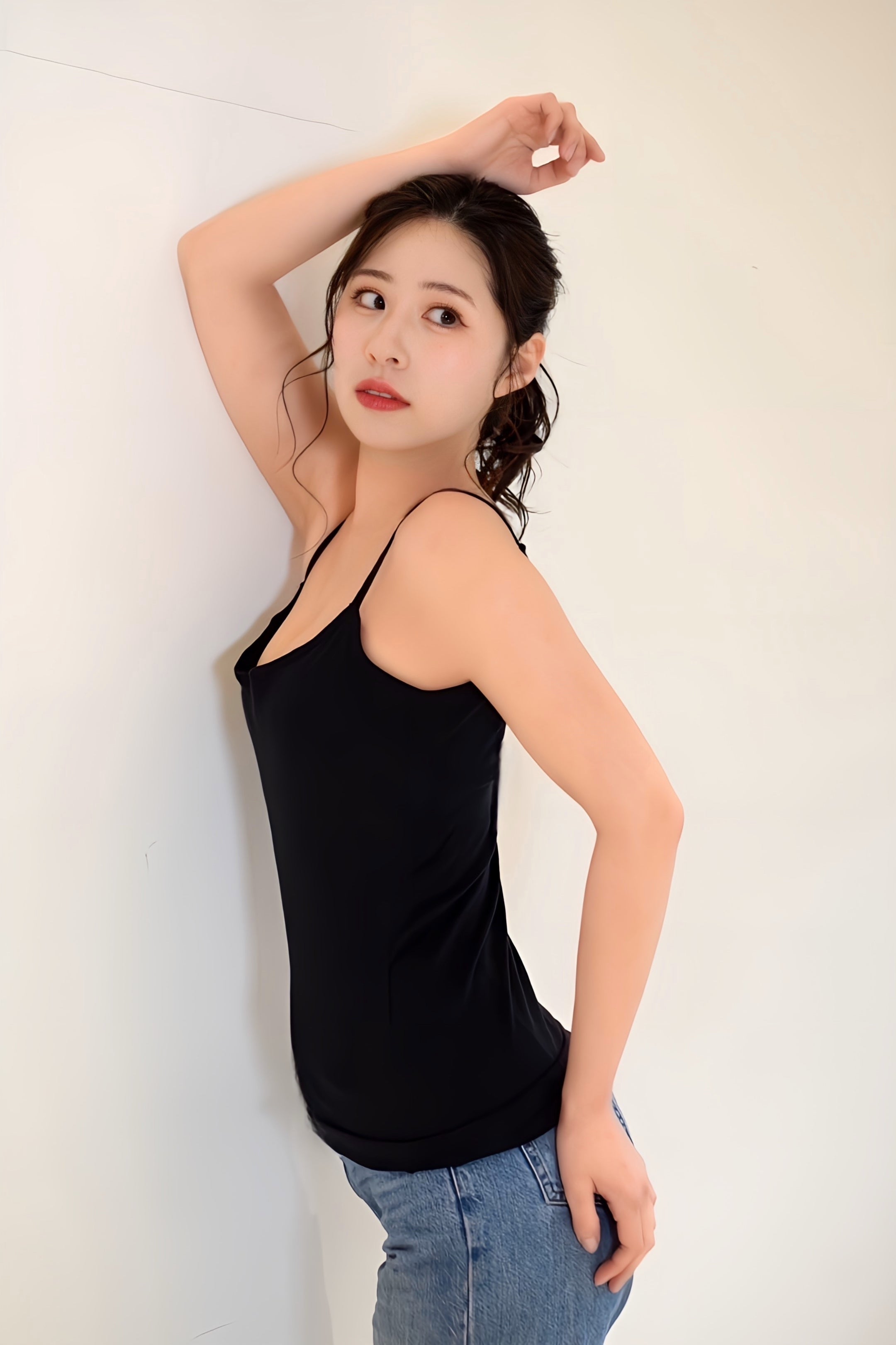 美シルエット冷感キャミソール(綿混)