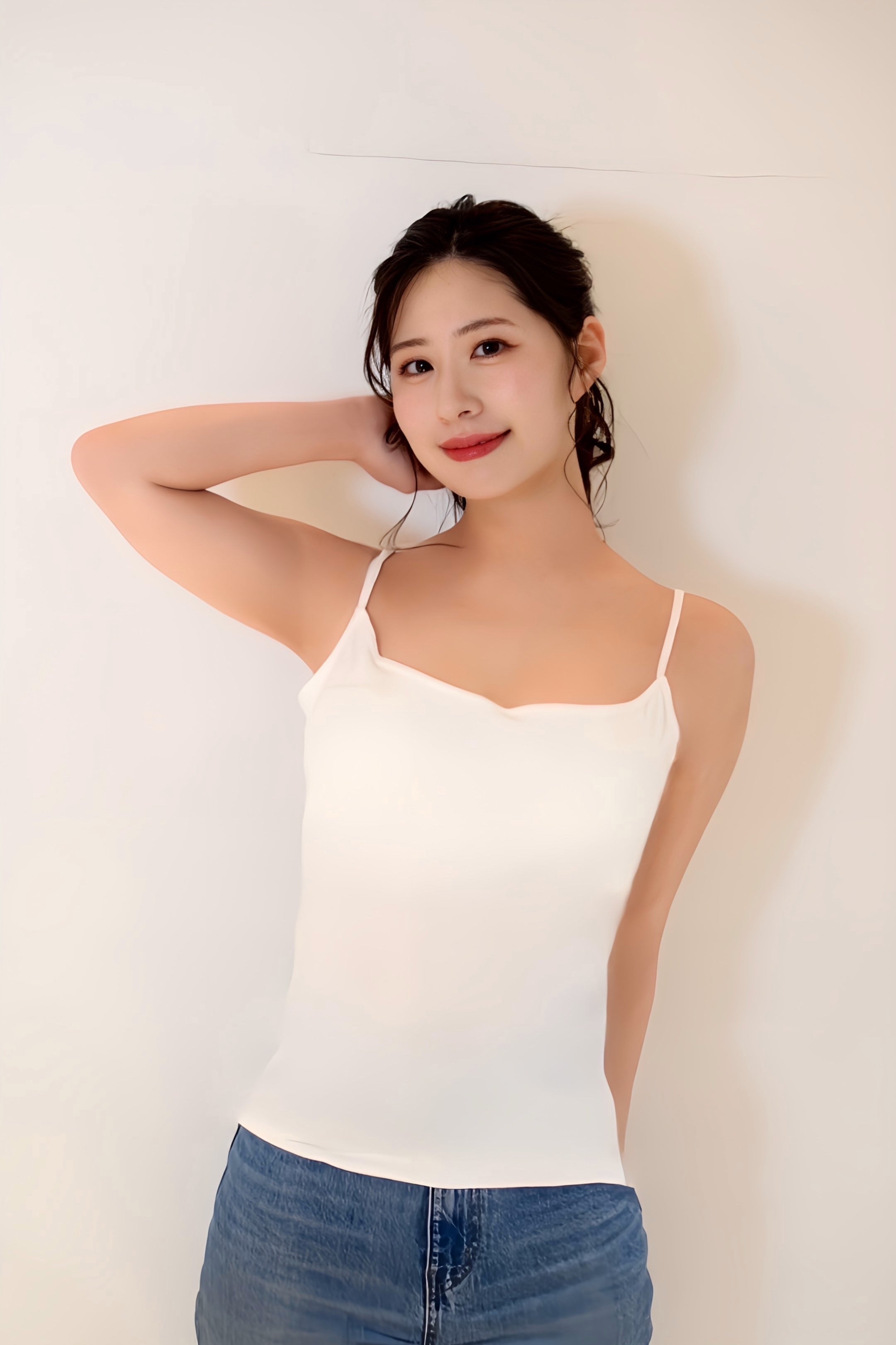 美シルエット冷感キャミソール(綿混)